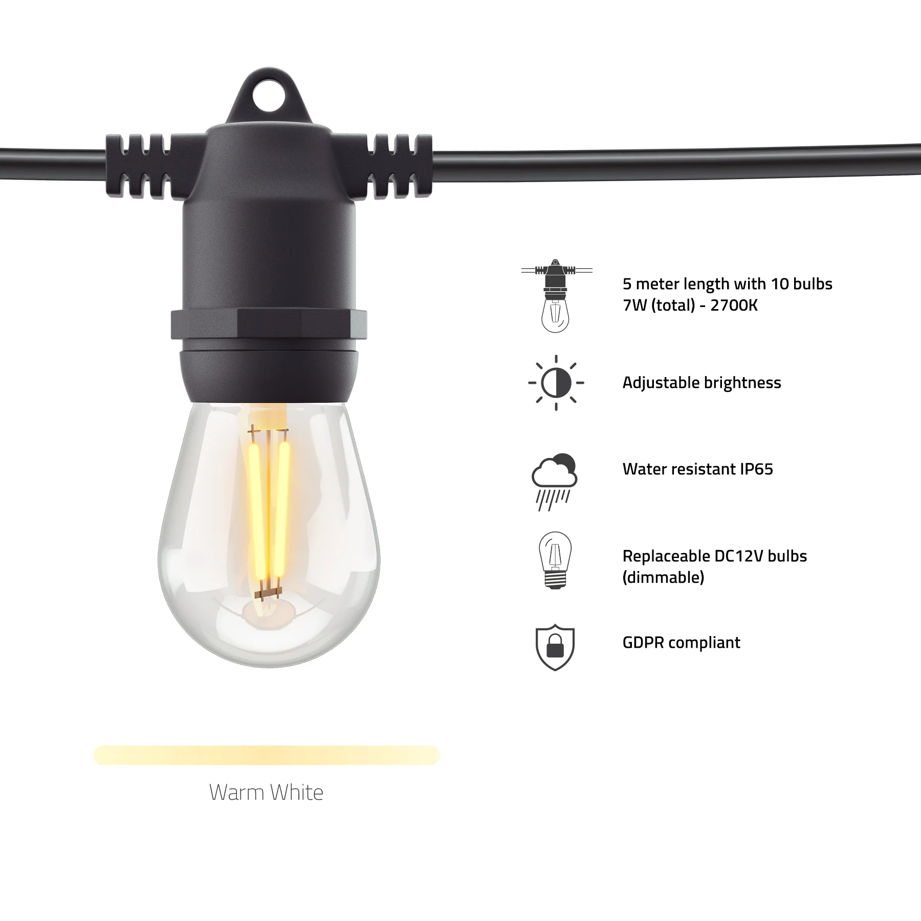 Hombli Outdoor String Light Extension 5m - Image 3