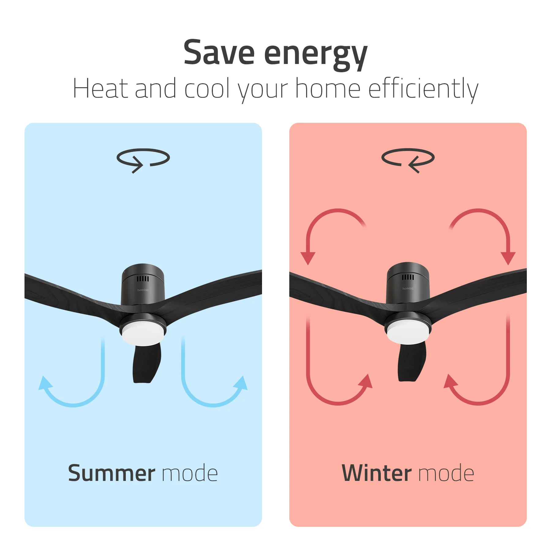 Hombli Smart Ceiling Fan & Light - Black & Black Wood - Image 6
