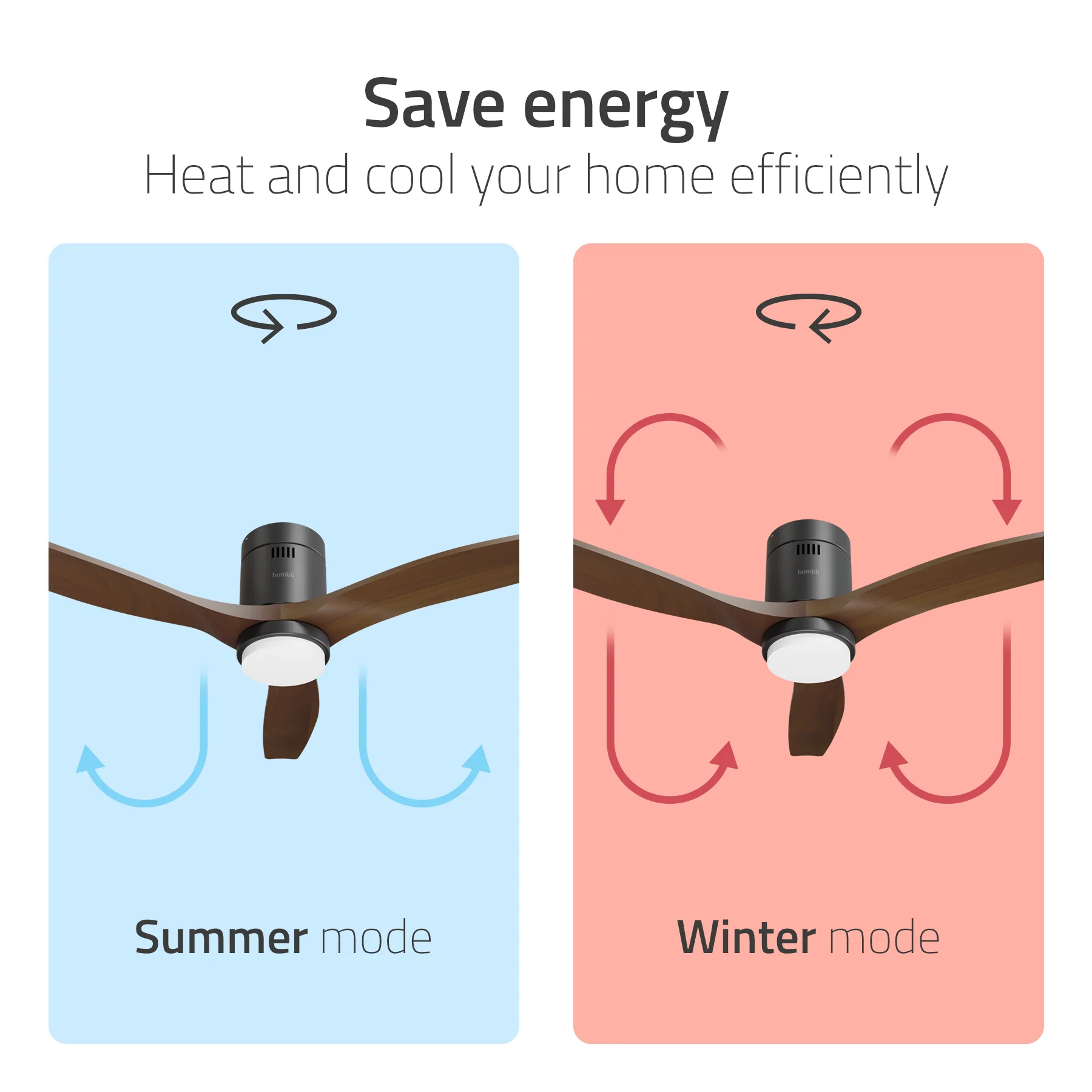 Hombli Smart Ceiling Fan & Light - Black & Dark Wood - Image 6