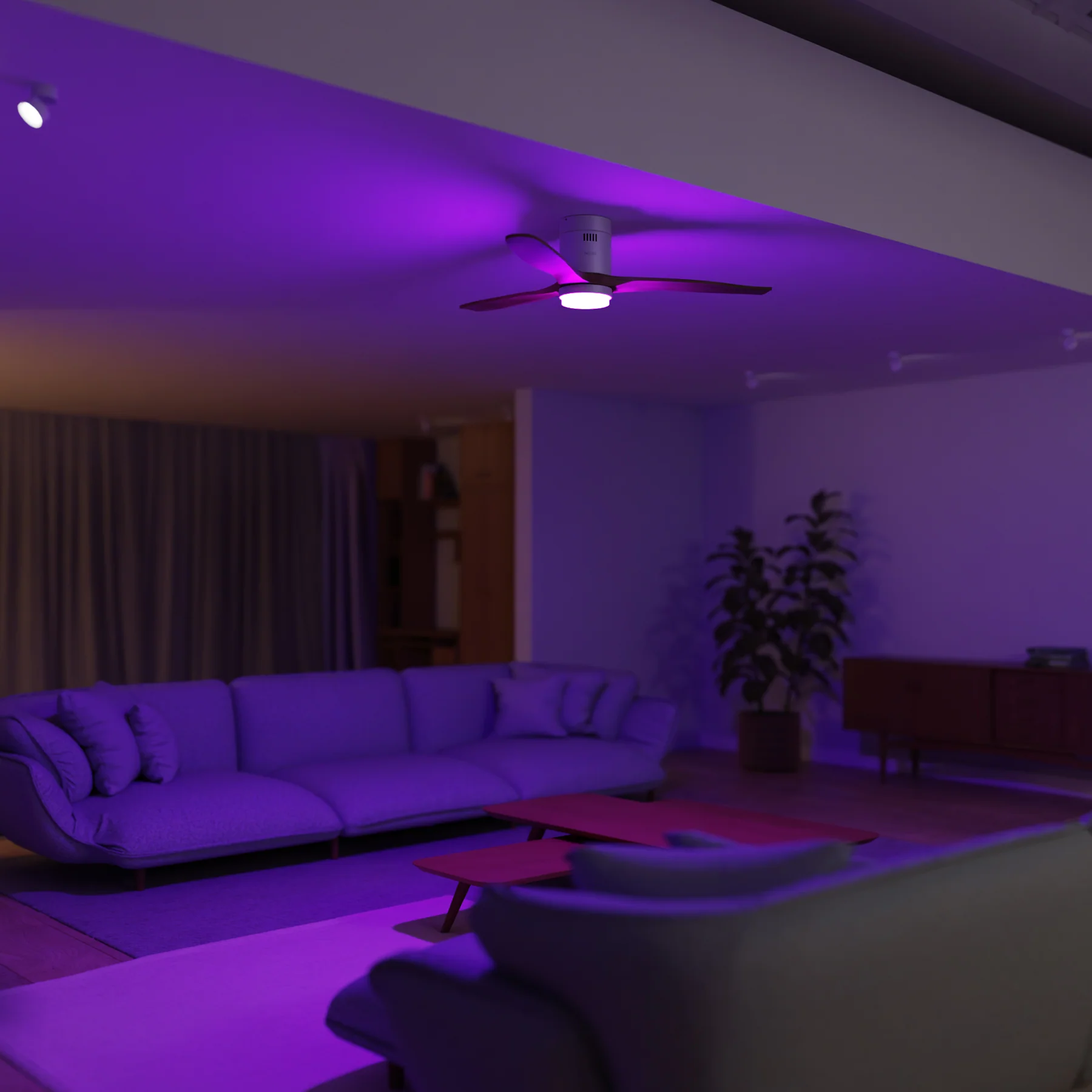 Hombli Smart Ceiling Fan & Light - White & Light Wood - Image 10