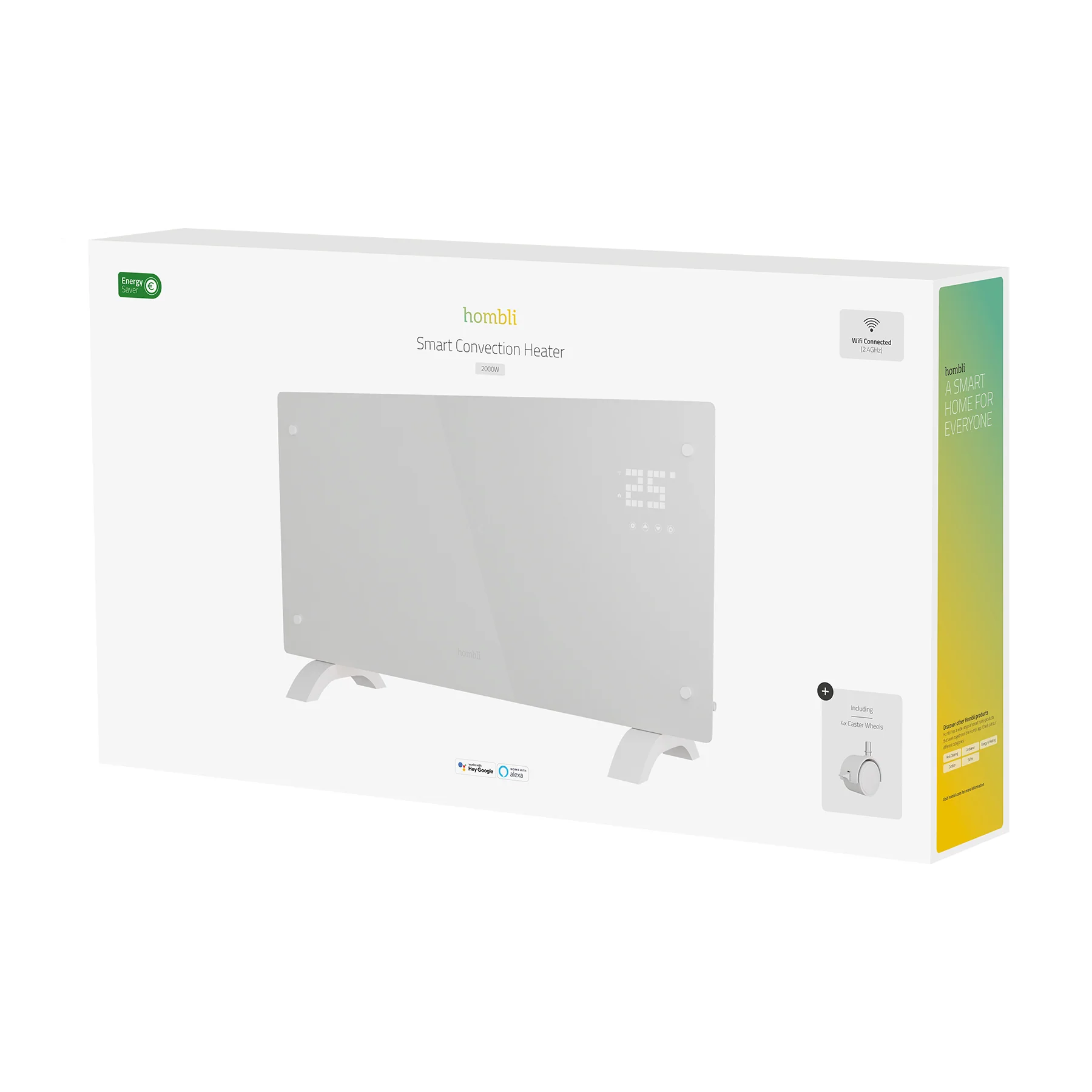 Hombli Smart Convection Heater - 2000W White Glass - Image 10