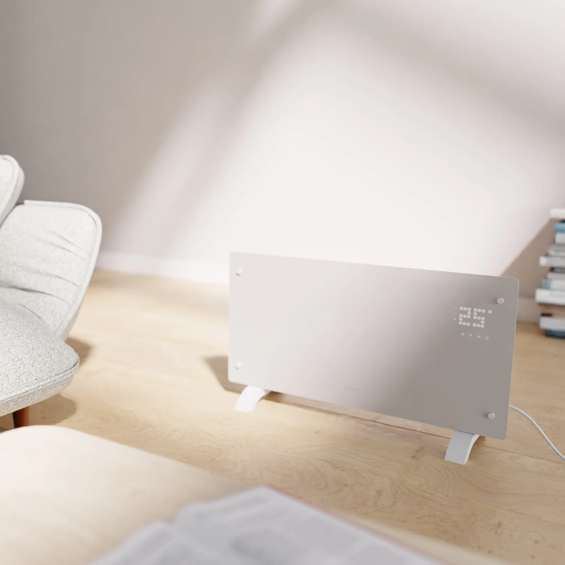 Hombli Smart Convection Heater - 2000W White Glass - Image 6