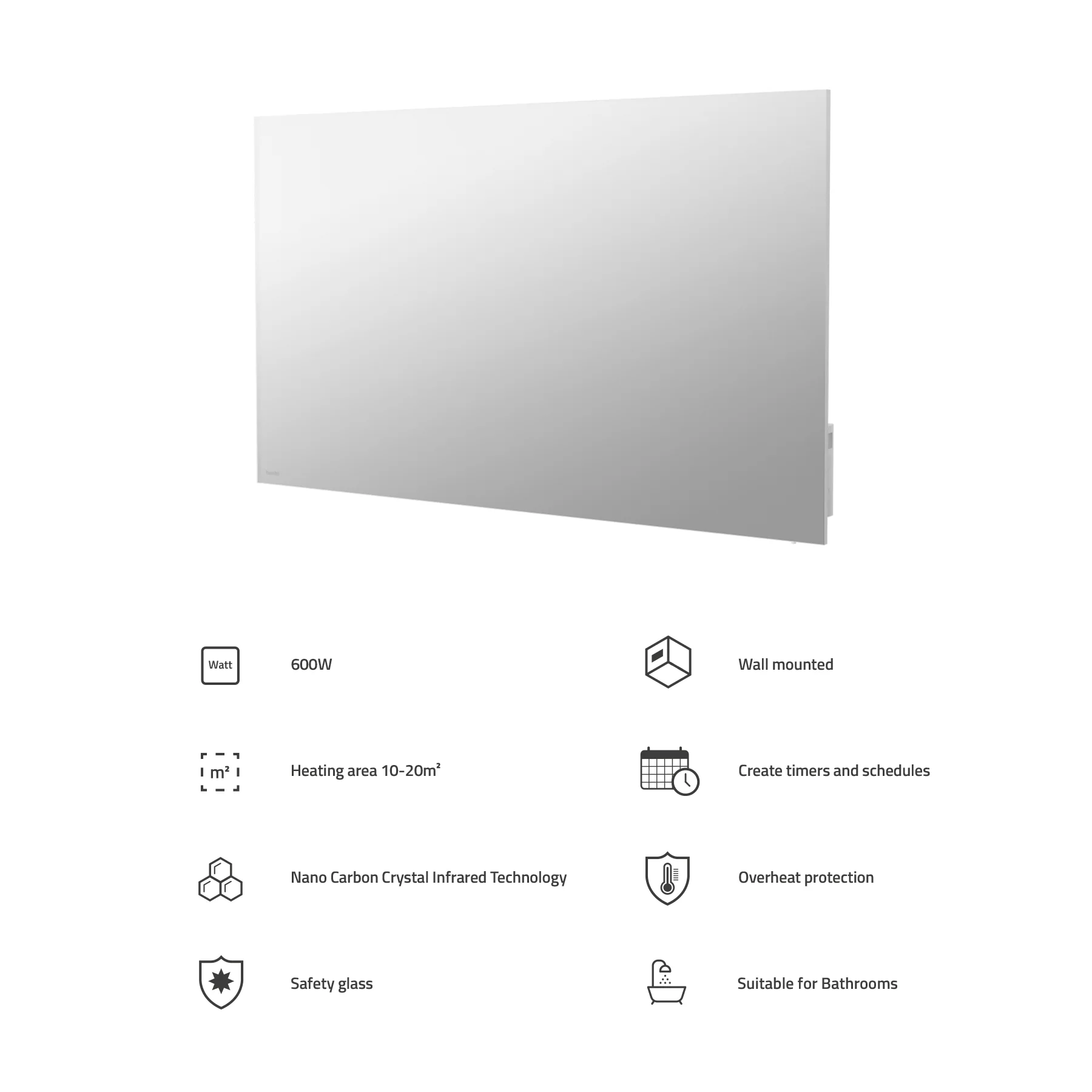 Hombli Smart Infrared Heatpanel 600w - Mirror - Image 6