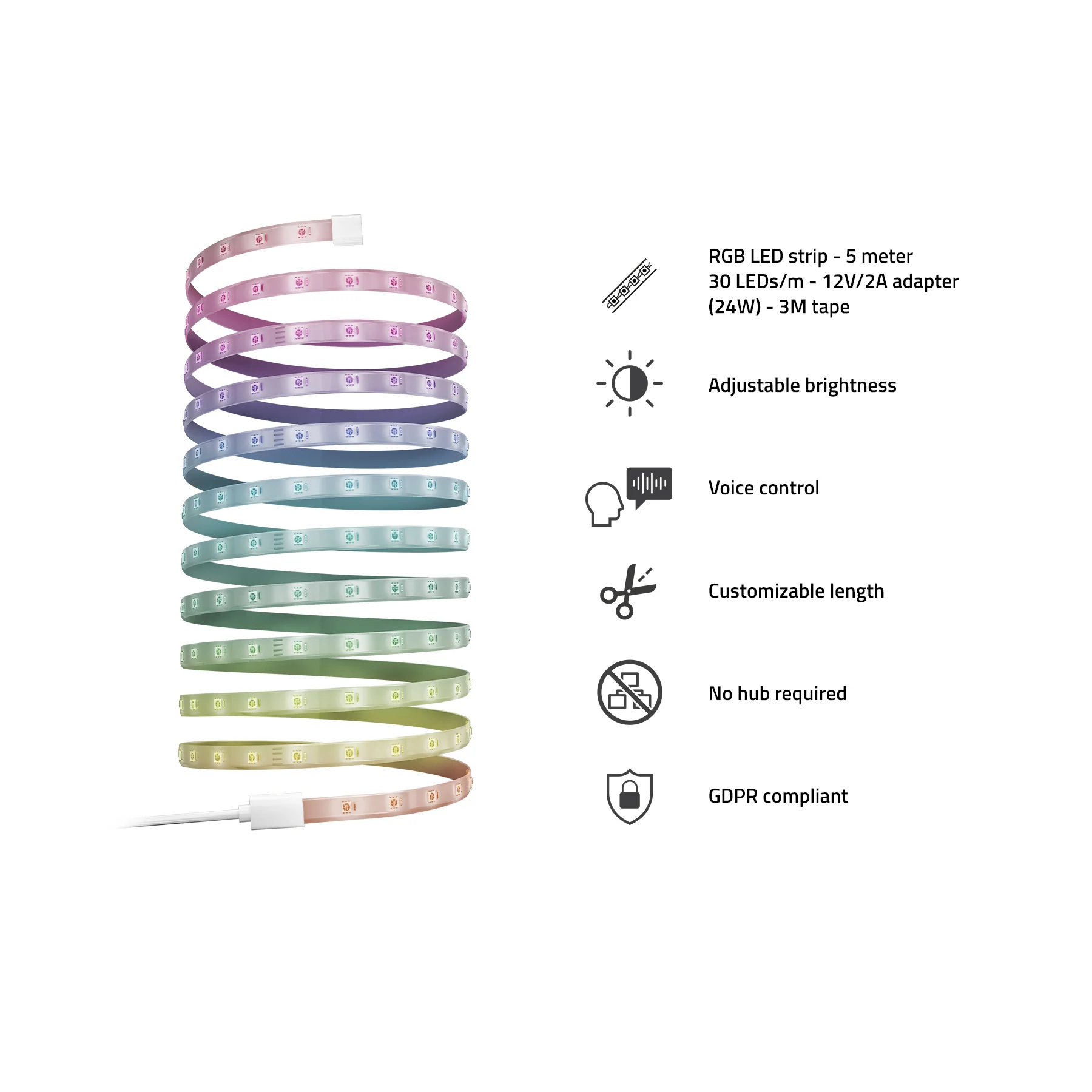 Hombli Smart LED strip - RGB - 5 meter - Image 4