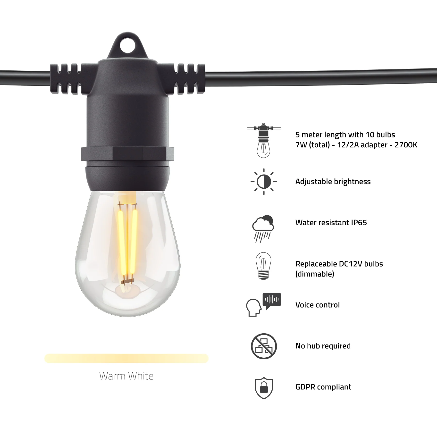 Hombli Smart Outdoor String Light 5 m - Image 4